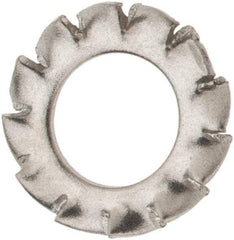 Value Collection - M4 Screw, 4.3mm ID, Stainless Steel External Tooth Lock Washer - 8mm OD, Uncoated, Grade 316 & Austenitic A4 - USA Tool & Supply