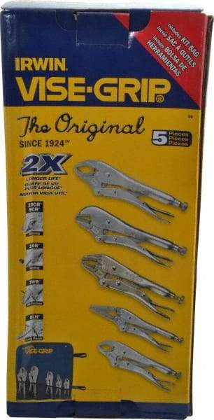 Irwin - 5 Piece Locking Plier Set - Comes in Kit Bag - USA Tool & Supply