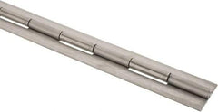 Made in USA - 48" Long x 2" Wide, 2" Knuckle, Stainless Steel Continuous Hinge - 1/4" Pin Diam, 0.12" Thick without Holes - USA Tool & Supply