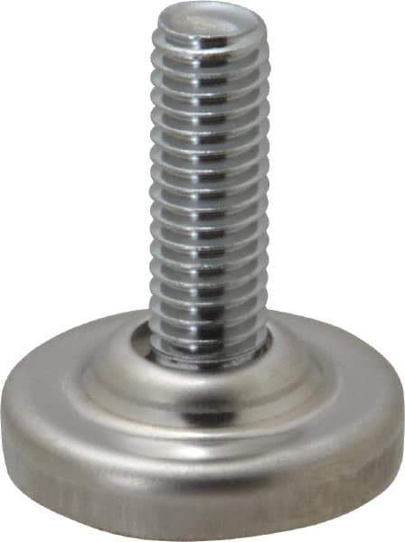 Sugatsune - 3/8-16 Bolt Thread, Stud Mount Leveling Pad & Mount - 352 Max Lb Capacity, 1-17/64" Base Diam - USA Tool & Supply