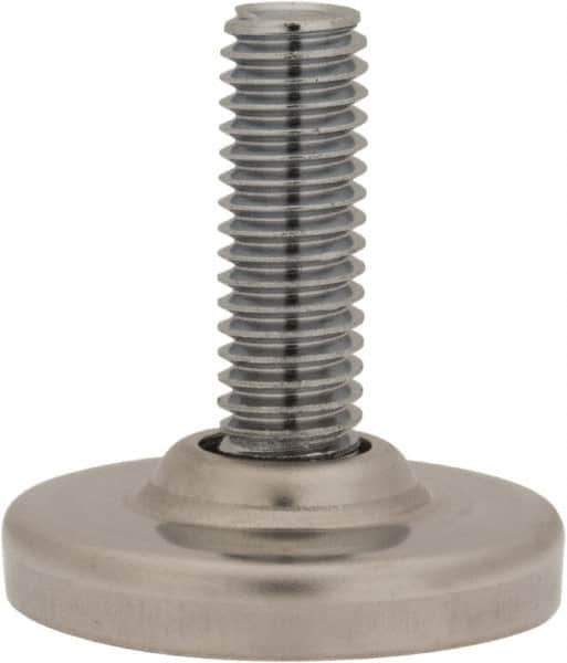 Sugatsune - 3/8-16 Bolt Thread, Stud Mount Leveling Pad & Mount - 352 Max Lb Capacity, 1-27/64" Base Diam - USA Tool & Supply