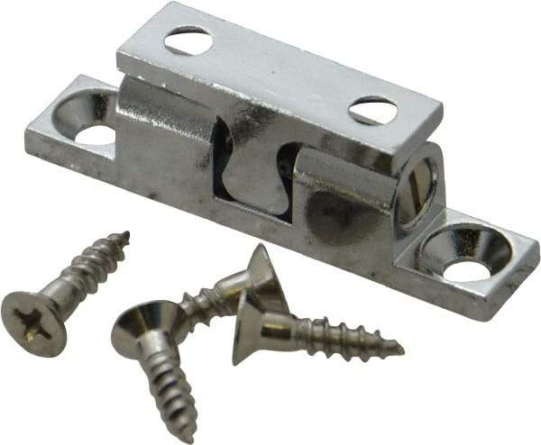 Sugatsune - 1.97" Long x 0.39" Wide x 0.63" High, Zinc Alloy Tension Catch - Chrome Plated, 2.9(6.4) N/Lb Pull Force, 3.1(6.8) N/Lb Push Force, 1-3/16" Long Strike, 23/64" Wide Strike - USA Tool & Supply