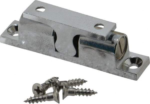 Sugatsune - 2-3/4" Long x 0.51" Wide x 0.91" High, Zinc Alloy Tension Catch - Chrome Plated, 3.3(7.2) N/Lb Pull Force, 4.3(9.4) N/Lb Push Force, 1-21/32" Long Strike, 13/32" Wide Strike - USA Tool & Supply