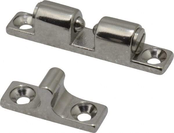 Sugatsune - 1.67" Long x 0.31" Wide x 0.54" High, Stainless Steel Tension Catch - Polished Stainless Steel Finish, 1.3(2.9) N/Lb Pull Force, 2.0(4.4) N/Lb Push Force, 7/16" Long Strike, 19/64" Wide Strike - USA Tool & Supply