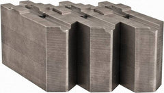 Abbott Workholding Products - Tongue & Groove Attachment, Square Soft Lathe Chuck Jaw - 3 Jaws, Steel, 1.5748" Btw Mount Hole Ctrs, 4-1/2" Long x 1-1/2" Wide x 3" High, 0.4724" Groove, 0.4724" & 12mm Fastener - USA Tool & Supply