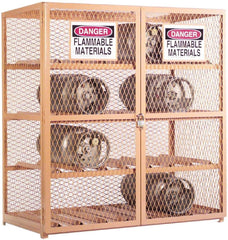 Durham - 3 Shelf Gas Cylinder Storage Cabinet - Steel, 60" Wide x 30" Deep x 71-3/4" High - USA Tool & Supply