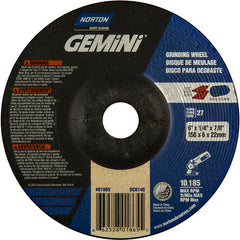 6 × 1/4 × 7/8″ Gemini Grinding Wheel A 24 S Type 27 - USA Tool & Supply