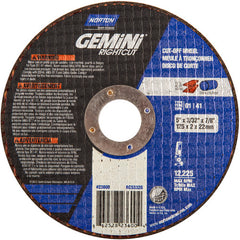 5″ × 0.090″ × 7/8″ Gemini Right Angle Cut-Off Wheel Type 01 Straight Aluminum Oxide - USA Tool & Supply