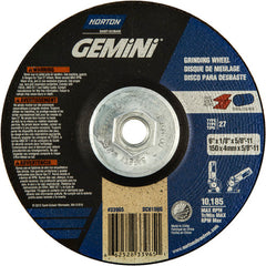‎6 × 1/8 × 5/8 - 11″ Gemini Long Life Grinding Wheel A 24 T Type 27 - USA Tool & Supply