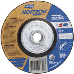 ‎6″ × 1/8″ × 5/8″-11 NorZon Plus Non-Woven Depressed Center Wheel Type 27 24 Grit - USA Tool & Supply