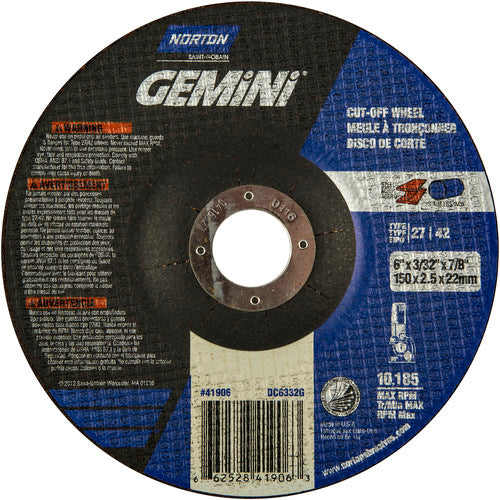 6″ × 3/32″ × 7/8″ Gemini Non-Woven Depressed Center Wheel Type 27 30 Grit - USA Tool & Supply