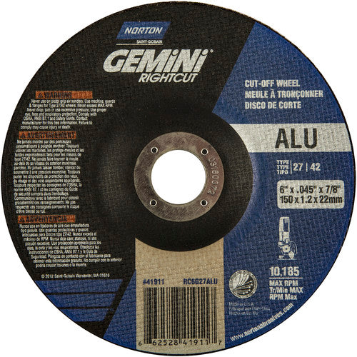 6″ × 0.045″ × 7/8″ Gemini Non-Woven Depressed Center Wheel Type 27 24 Grit - USA Tool & Supply