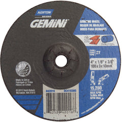 4 × 1/8 × 3/8″ Gemini Long Life Grinding Wheel A 24 Q BDA Type 27 - USA Tool & Supply