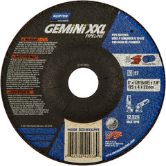 5″ × 5/32″ × 7/8″ Gemini Non-Woven Depressed Center Wheel Type 27 30 Grit Aluminum Oxide - USA Tool & Supply