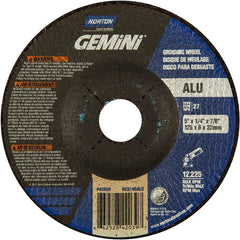 5″ × 1/4″ × 7/8″ Gemini Non-Woven Depressed Center Wheel Type 27 46 Grit Aluminum Oxide - USA Tool & Supply