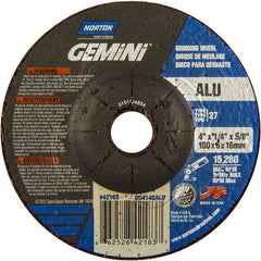 4 × 1/4 × 5/8″ Gemini ALU Grinding Wheel A 46 Q BDA Type 27 - USA Tool & Supply