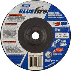 4″ × 1/4″ × 3/8″ BlueFire Non-Woven Depressed Center Wheel Type 27 Zirconia Alumina / Aluminum Oxide - USA Tool & Supply