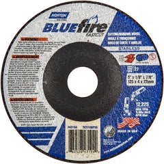 5″ × 1/8″ × 7/8″ BlueFire Non-Woven Depressed Center Wheel Type 27 Zirconia Alumina / Aluminum Oxide - USA Tool & Supply