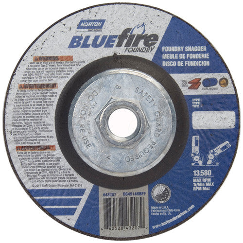 ‎4-1/2″ × 1/4″ × 5/8″ BlueFire Non-Woven Depressed Center Wheel Type 27 - USA Tool & Supply