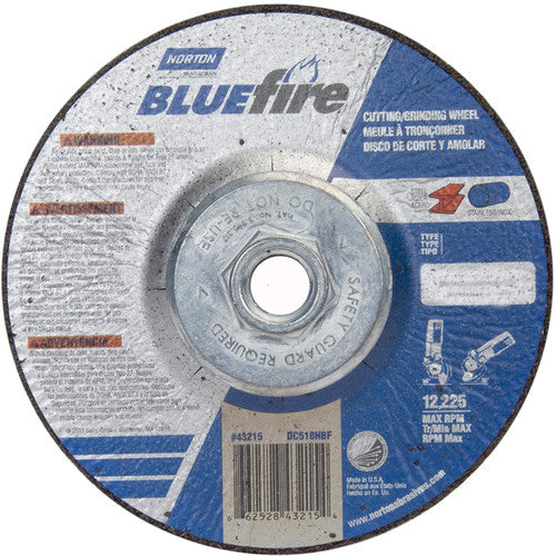 ‎5 × 1/8 × 5/8 - 11″ BlueFire Grinding Wheel ZA 30 U Type 27 - USA Tool & Supply