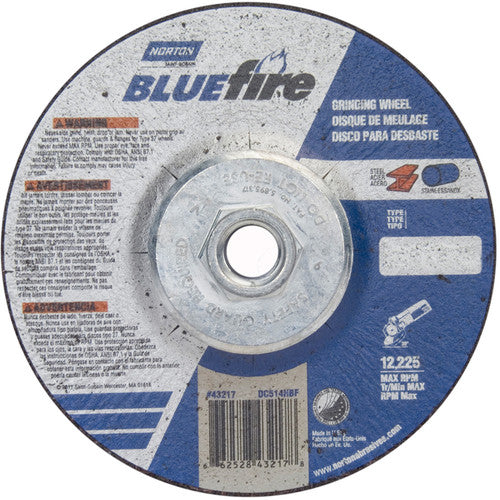 ‎5 × 1/4 × 5/8 - 11″ BlueFire Grinding Wheel ZA 24 S Type 27 - USA Tool & Supply