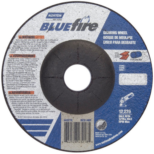 5 × 1/4 × 7/8″ BlueFire Grinding Wheel ZA 24 S Type 27 - USA Tool & Supply