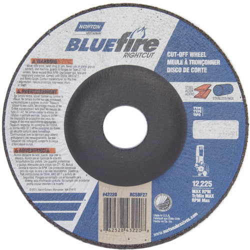 5 × 1/16 × 7/8″ BlueFire RightCut Cutting Wheel A 36 Q Type 27/42 - USA Tool & Supply