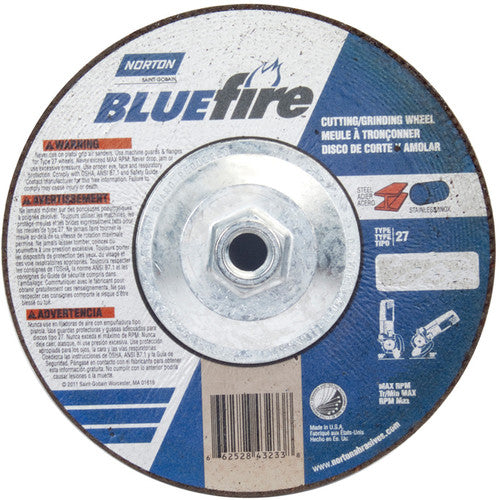 ‎7 × 1/8 × 5/8 - 11″ BlueFire Grinding Wheel ZA 30 U Type 27 - USA Tool & Supply