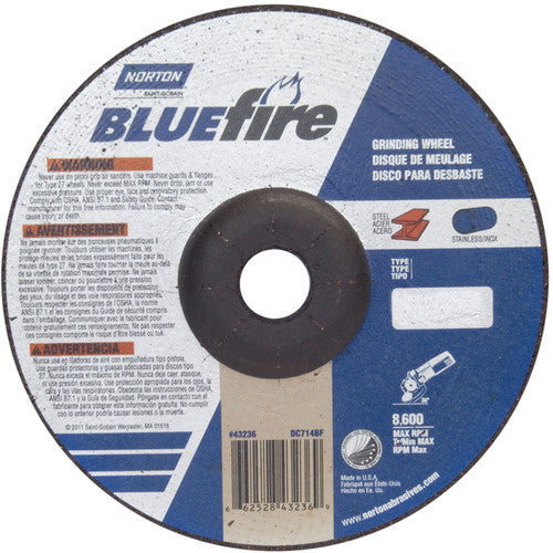 7 × 1/4 × 7/8″ BlueFire Grinding Wheel ZA 24 S Type 27 - USA Tool & Supply