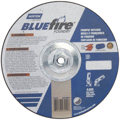 9″ × 1/8″ × 5/8″ BlueFire Non-Woven Depressed Center Wheel Type 27 Zirconia Alumina / Aluminum Oxide - USA Tool & Supply