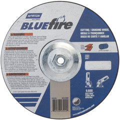 9″ × 1/8″ × 5/8″ BlueFire Non-Woven Depressed Center Wheel Type 27 Zirconia Alumina / Aluminum Oxide - USA Tool & Supply
