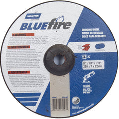 9″ × 1/4″ × 7/8″ BlueFire Non-Woven Depressed Center Wheel Type 27 Zirconia Alumina / Aluminum Oxide - USA Tool & Supply