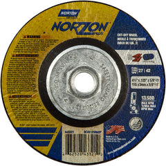 ‎4-1/2″ × 1/8″ × 5/8″-11 NorZon Plus Non-Woven Depressed Center Wheel Type 27 - USA Tool & Supply