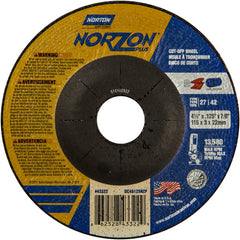 ‎4-1/2″ × 1/8″ × 7/8″ NorZon Plus Non-Woven Depressed Center Wheel Type 27 - USA Tool & Supply