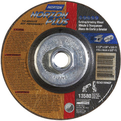 ‎4-1/2″ × 1/8″ × 5/8″ NorZon Plus Non-Woven Depressed Center Wheel Type 27 - USA Tool & Supply