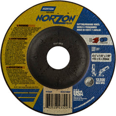 ‎4-1/2″ × 1/8″ × 7/8″ NorZon Plus Non-Woven Depressed Center Wheel Type 27 - USA Tool & Supply