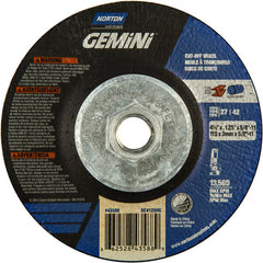 ‎4-1/2 x .125 × 5/8 - 11″ Gemini Cutting Wheel A 24 T BDA3 Type 27/42 - USA Tool & Supply