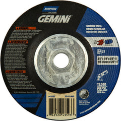 ‎4-1/2 × 1/4 × 5/8 - 11″ Gemini Grinding Wheel A 24 S BDA Type 27 - USA Tool & Supply