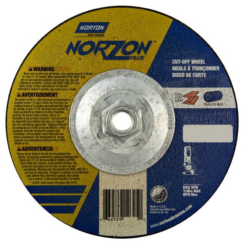 ‎7″ × 1/8″ × 5/8″-11 NorZon Plus Non-Woven Depressed Center Wheel Type 27 - USA Tool & Supply