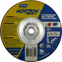 7″ × 1/8″ × 5/8″ NorZon Plus Non-Woven Depressed Center Wheel Type 27 - USA Tool & Supply