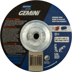 ‎7 × 1/8 × 5/8 - 11″ Gemini Long Life Grinding Wheel A 24 R Type 27 - USA Tool & Supply