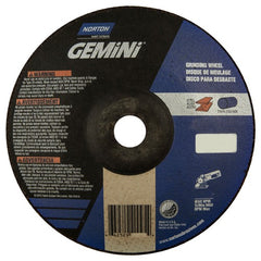 7″ × 1/4″ × 7/8″ Gemini Non-Woven Depressed Center Wheel Type 28 Saucer Aluminum Oxide - USA Tool & Supply