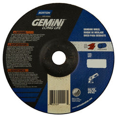 7 × 1/4 × 7/8″ Gemini Long Life Grinding Wheel A 24 R Type 27 - USA Tool & Supply