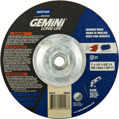 ‎7 × 1/4 × 5/8 - 11″ Gemini Long Life Grinding Wheel A 24 S Type 27 - USA Tool & Supply