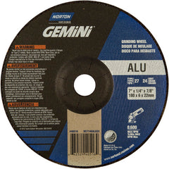 7″ × 1/4″ × 7/8″ Gemini Non-Woven Depressed Center Wheel Type 27 24 Grit Aluminum Oxide - USA Tool & Supply