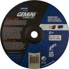 9″ × 1/4″ × 7/8″ Gemini Non-Woven Depressed Center Wheel Type 27 20 Case - USA Tool & Supply