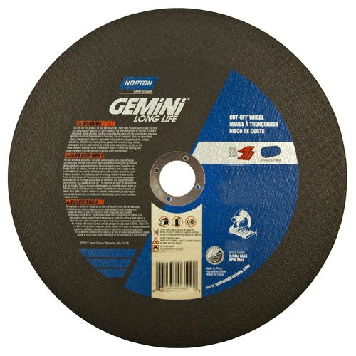 10″ × 7/64″ × 1″ Gemini Chopsaw Type 01 Straight Cut-Off Wheel Aluminum Oxide - USA Tool & Supply