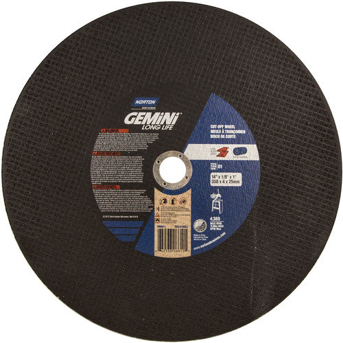 14″ × 1/8″ × 1″ Gemini Stationary Saw Cut-Off Wheel Aluminum Oxide - USA Tool & Supply