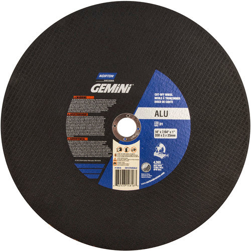 14″ × 7/64″ × 1″ Gemini Chopsaw Type 01 Straight Cut-Off Wheel Aluminum Oxide - USA Tool & Supply