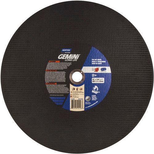 16 × 3/32 × 1″ Gemini Long Life Chop Saw Cut-Off Wheel A 36 P A01 Type 01/41 - USA Tool & Supply